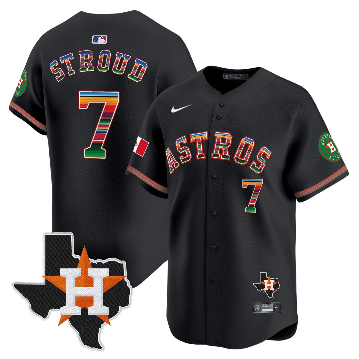Men's Astros Mexico Texas Patch Vapor Premier Limited Jersey - All Stitched