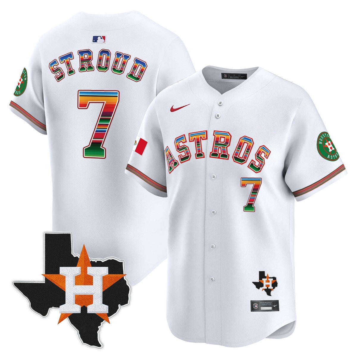 Men's Astros Mexico Texas Patch Vapor Premier Limited Jersey - All Stitched