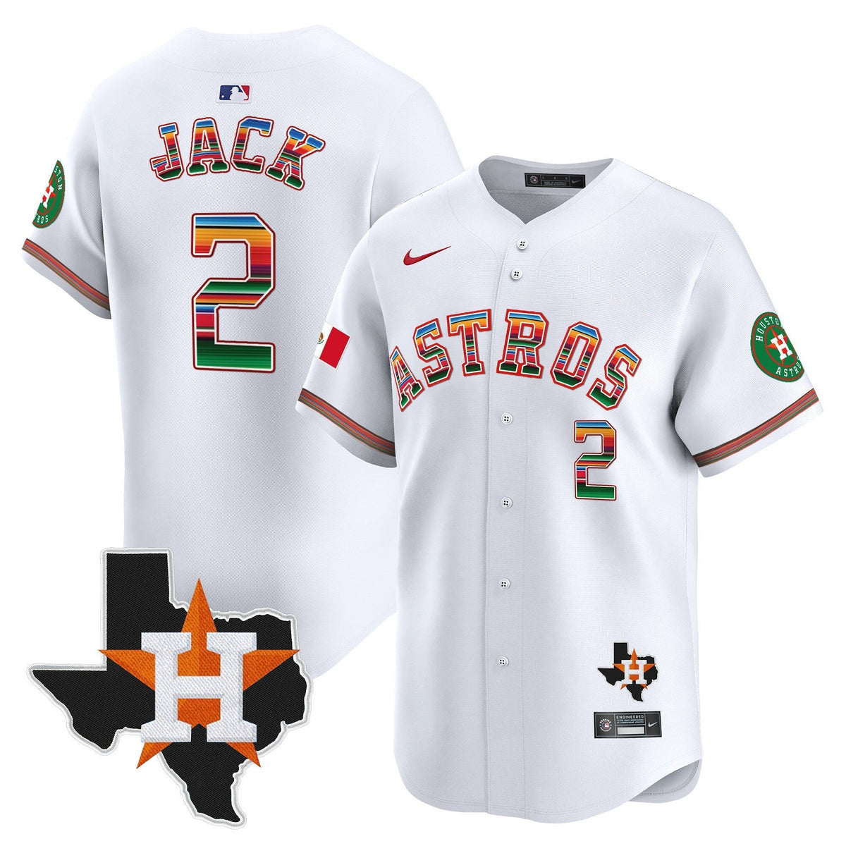Men's Astros Mexico Texas Patch Vapor Premier Limited Jersey - All Stitched