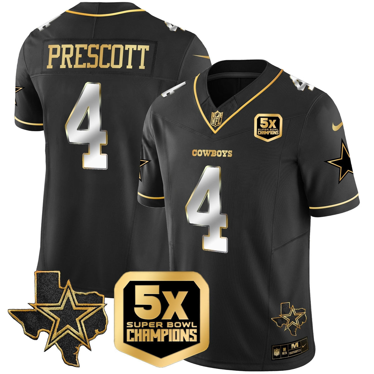 Men's Cowboys 5x Super Bowl Champions Vapor Limited Jersey - All Stitched