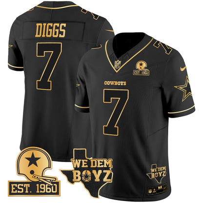 Men's Cowboys Est. 1960 & We Dem Boyz Patch Gold Vapor Limited Jersey V2 - All Stitched