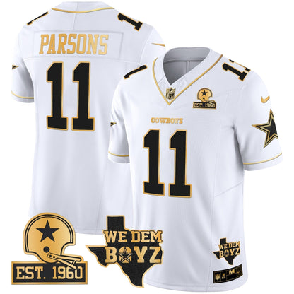Men's Cowboys Est. 1960 & We Dem Boyz Patch Gold Vapor Limited Jersey V2 - All Stitched