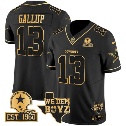 Men's Cowboys Est. 1960 & We Dem Boyz Patch Gold Vapor Limited Jersey V2 - All Stitched