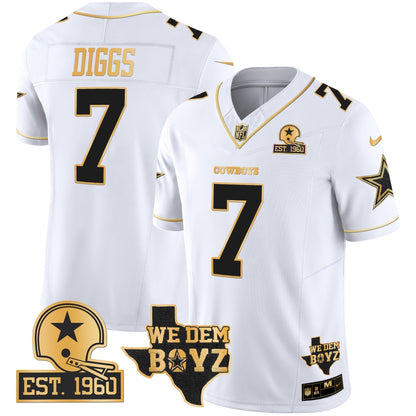Men's Cowboys Est. 1960 & We Dem Boyz Patch Gold Vapor Limited Jersey V2 - All Stitched