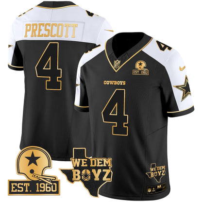 Men's Cowboys Est. 1960 & We Dem Boyz Patch Gold Vapor Limited Jersey V2 - All Stitched