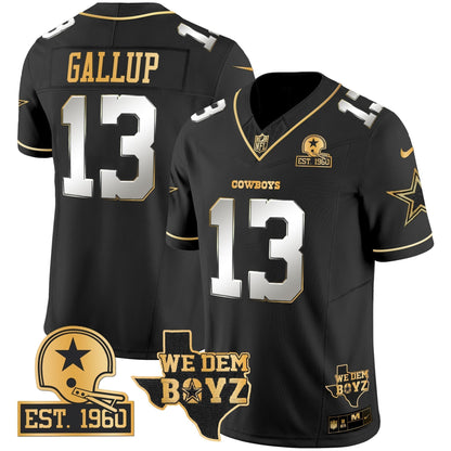 Men's Cowboys Est. 1960 & We Dem Boyz Patch Gold Vapor Limited Jersey V2 - All Stitched