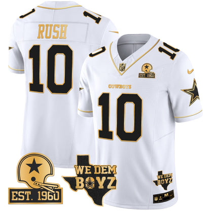 Men's Cowboys Est. 1960 & We Dem Boyz Patch Gold Vapor Limited Jersey V2 - All Stitched