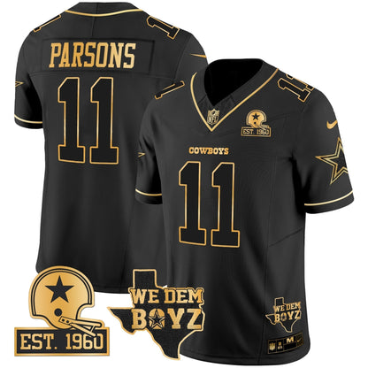 Men's Cowboys Est. 1960 & We Dem Boyz Patch Gold Vapor Limited Jersey V2 - All Stitched