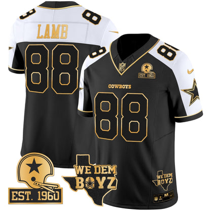 Men's Cowboys Est. 1960 & We Dem Boyz Patch Gold Vapor Limited Jersey V2 - All Stitched