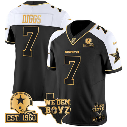 Men's Cowboys Est. 1960 & We Dem Boyz Patch Gold Vapor Limited Jersey V2 - All Stitched