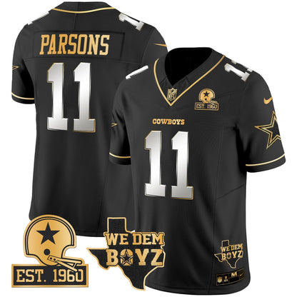 Men's Cowboys Est. 1960 & We Dem Boyz Patch Gold Vapor Limited Jersey V2 - All Stitched