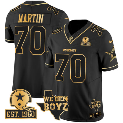Men's Cowboys Est. 1960 & We Dem Boyz Patch Gold Vapor Limited Jersey V2 - All Stitched