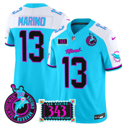 Men's Dolphins "Dan the Man Record Breaker" Patch Vapor Limited Jersey - All Stitched