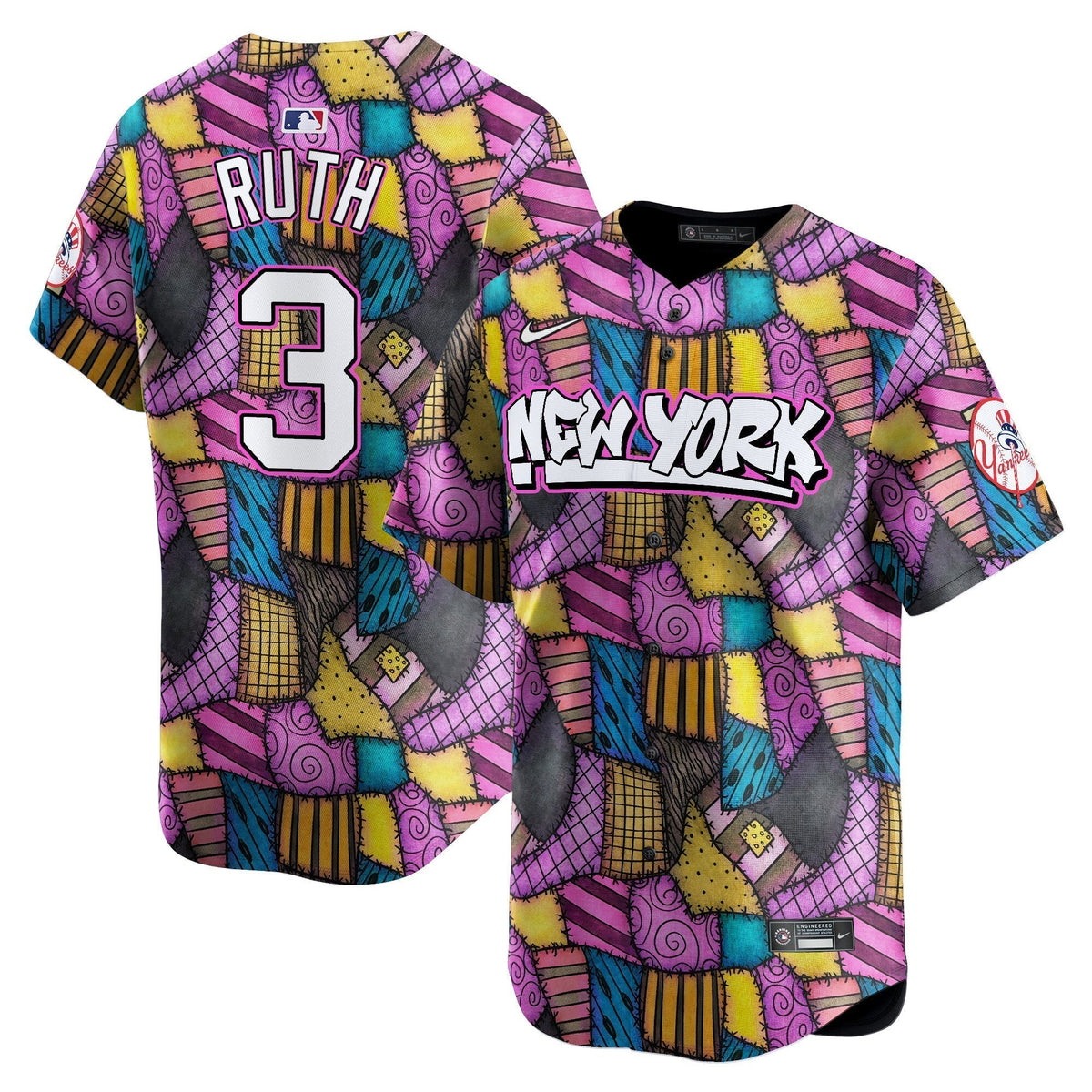 Yankees Patchwork Scraps Style Vapor Premier Limited Jersey - Printed