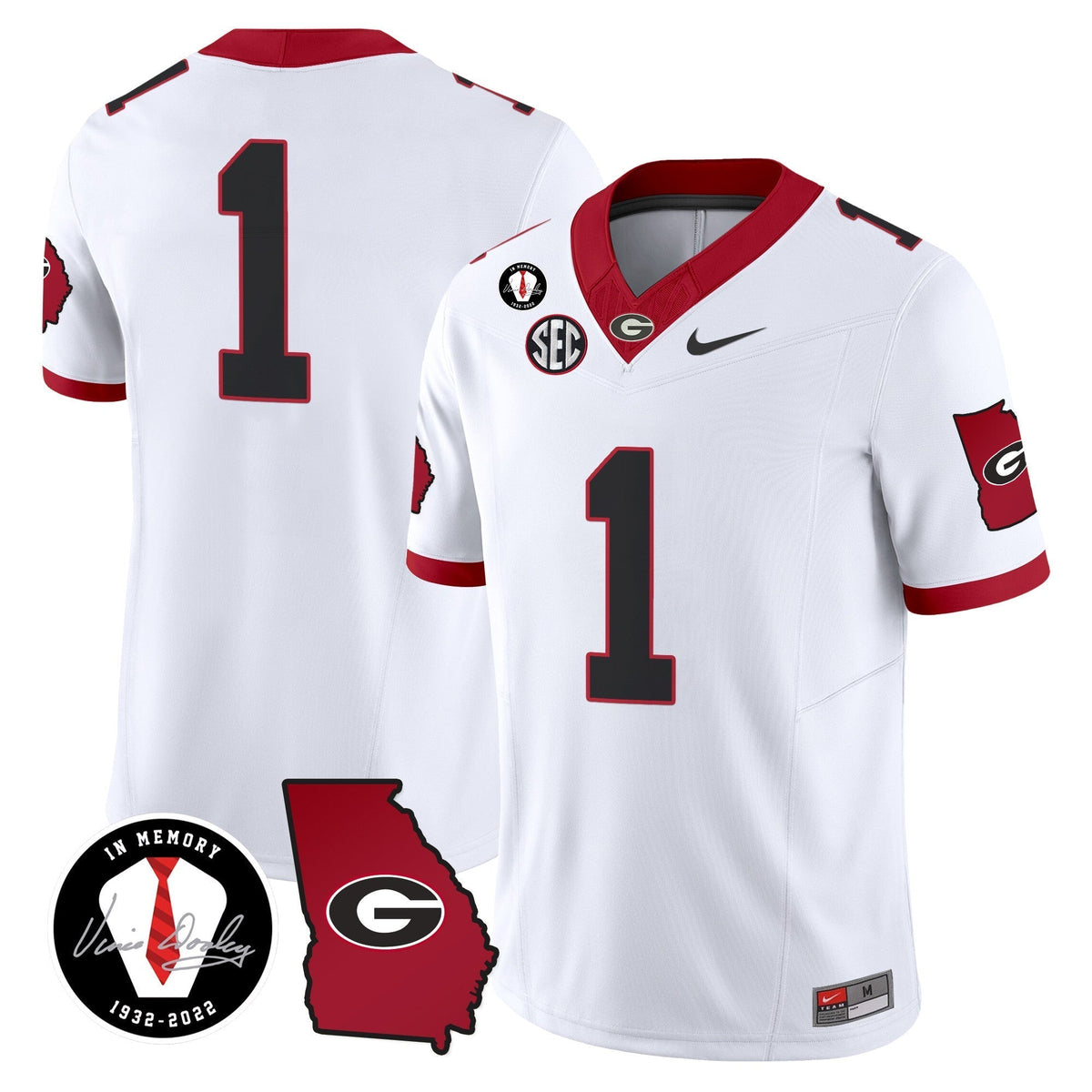 Men's Georgia Bulldogs 2024 Vapor Limited Jersey V3 - Georgia Map - All Stitched