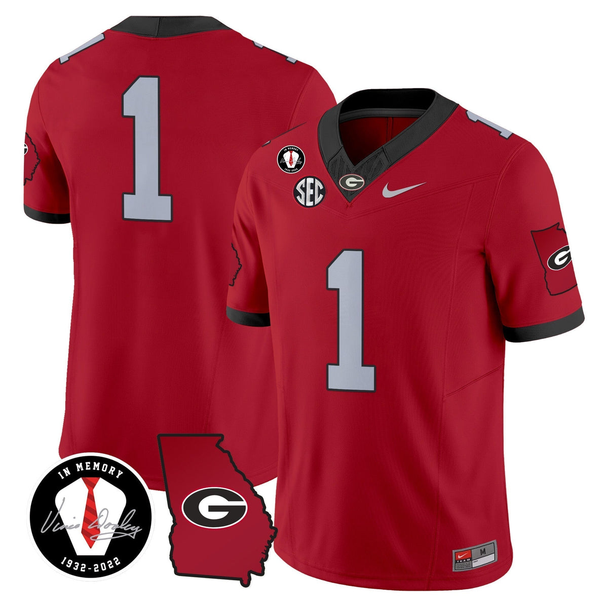 Men's Georgia Bulldogs 2024 Vapor Limited Jersey V3 - Georgia Map - All Stitched