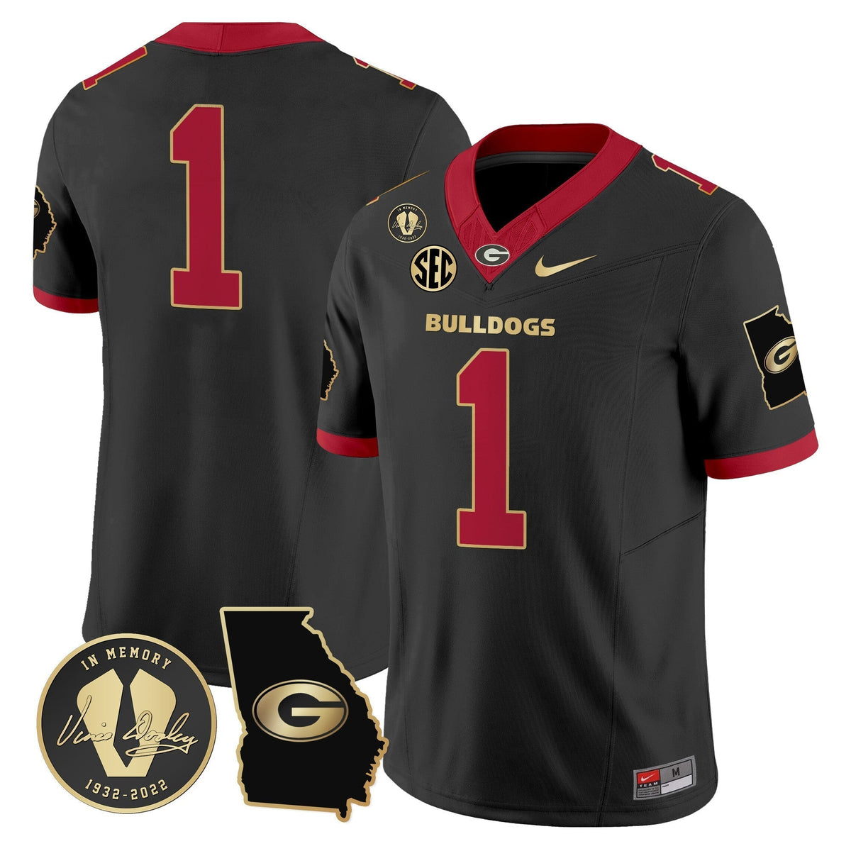 Men's Georgia Bulldogs 2024 Vapor Limited Jersey V3 - Georgia Map - All Stitched