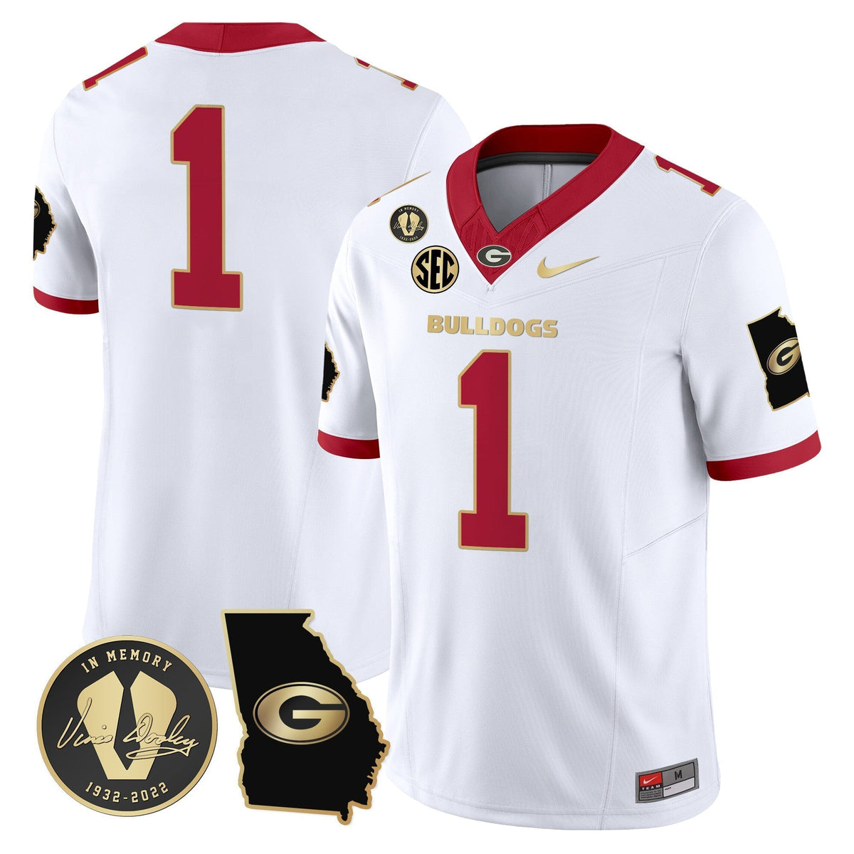 Men's Georgia Bulldogs 2024 Vapor Limited Jersey V3 - Georgia Map - All Stitched