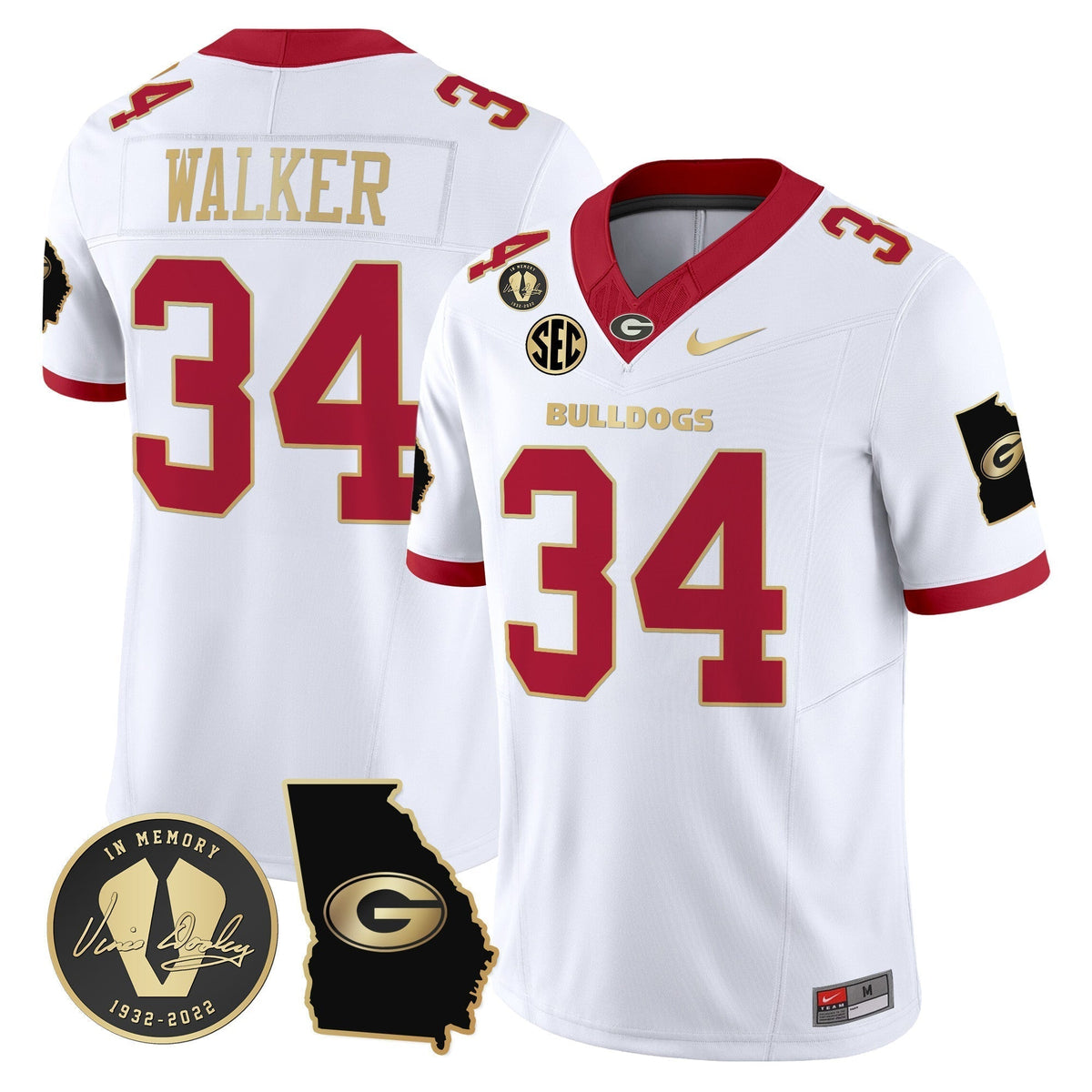 Men's Georgia Bulldogs 2024 Vapor Limited Jersey V3 - Georgia Map - All Stitched