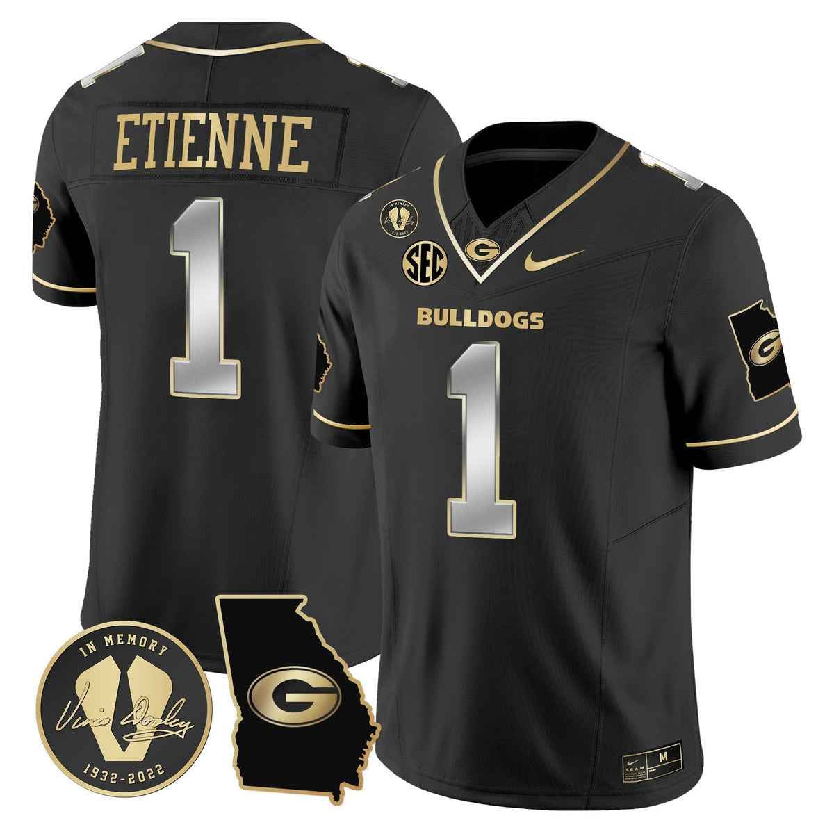 Men's Georgia Bulldogs 2024 Vapor Limited Jersey V3 - Georgia Map - All Stitched