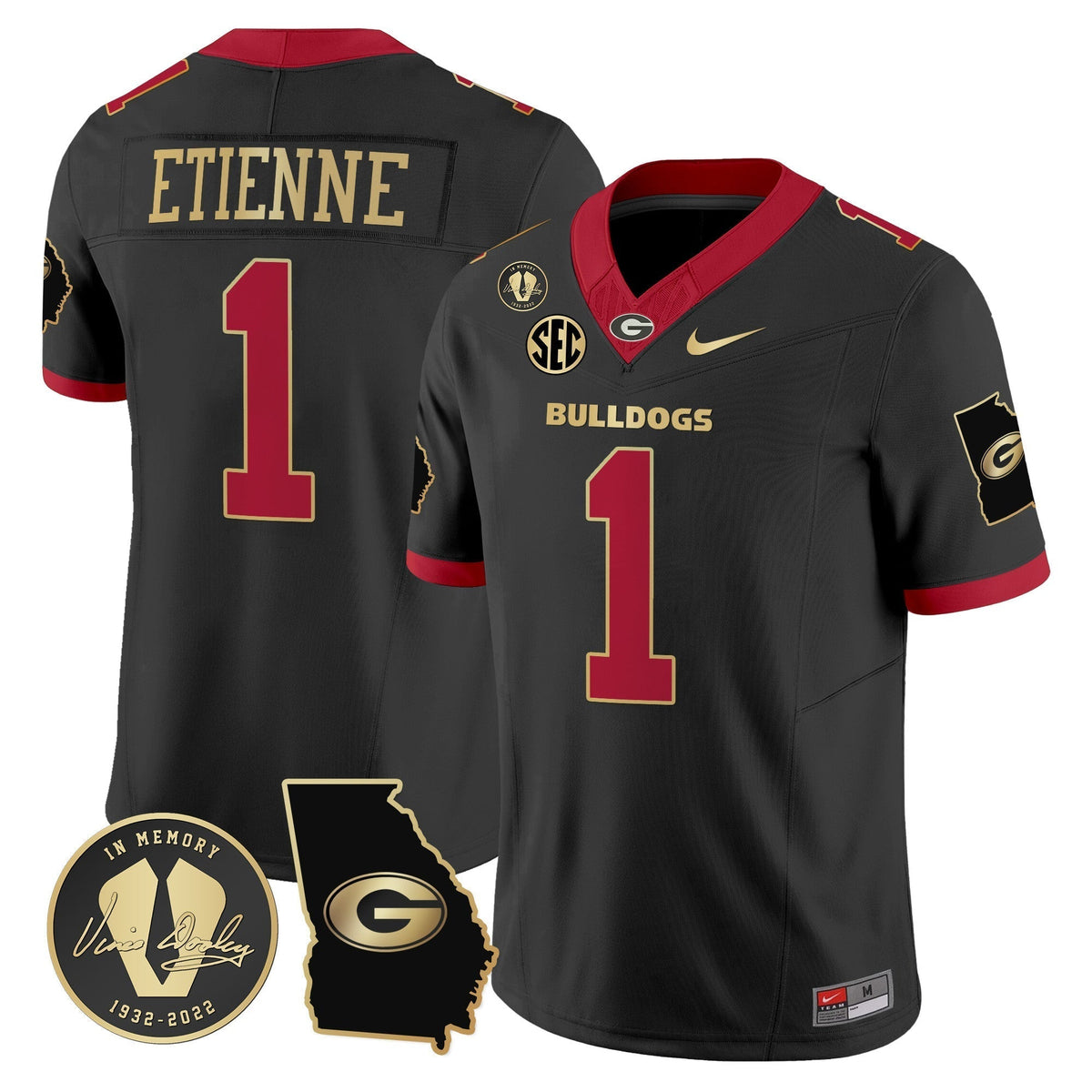 Men's Georgia Bulldogs 2024 Vapor Limited Jersey V3 - Georgia Map - All Stitched