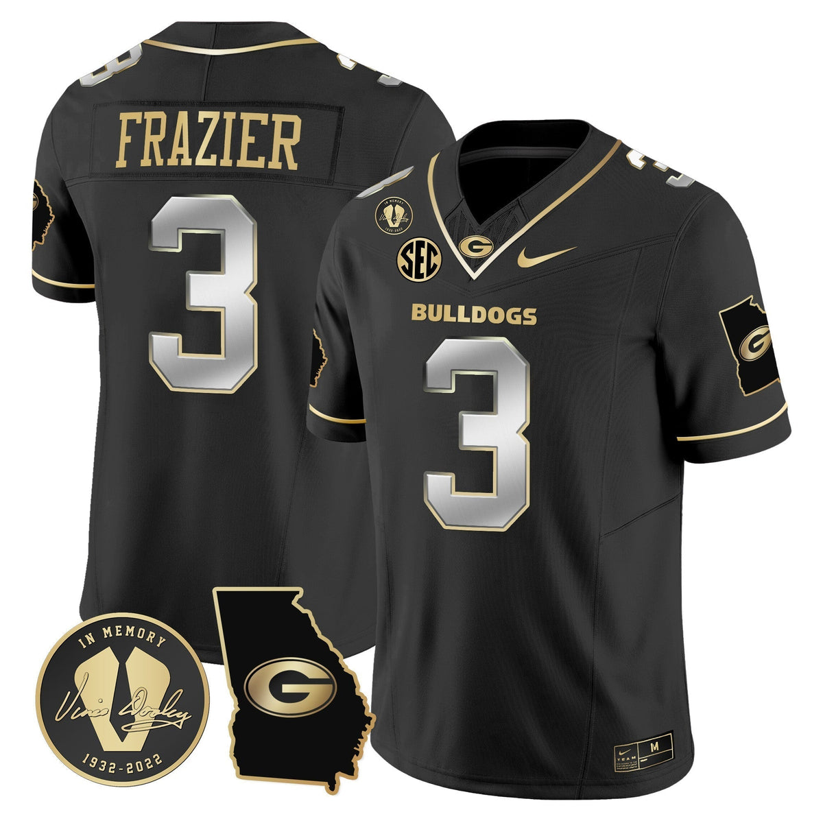 Men's Georgia Bulldogs 2024 Vapor Limited Jersey V3 - Georgia Map - All Stitched