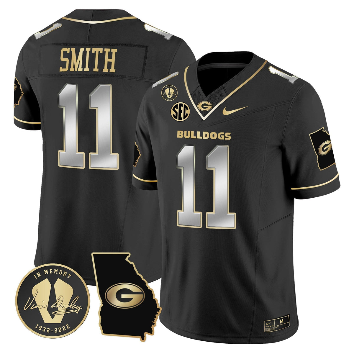 Men's Georgia Bulldogs 2024 Vapor Limited Jersey V3 - Georgia Map - All Stitched