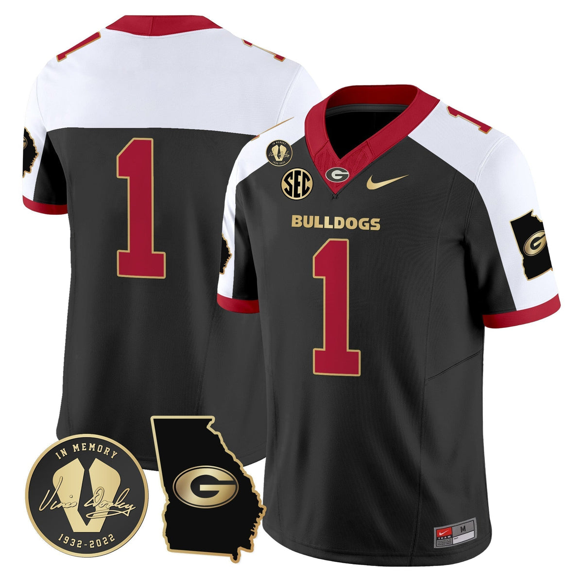 Men's Georgia Bulldogs 2024 Vapor Limited Jersey V3 - Georgia Map - All Stitched