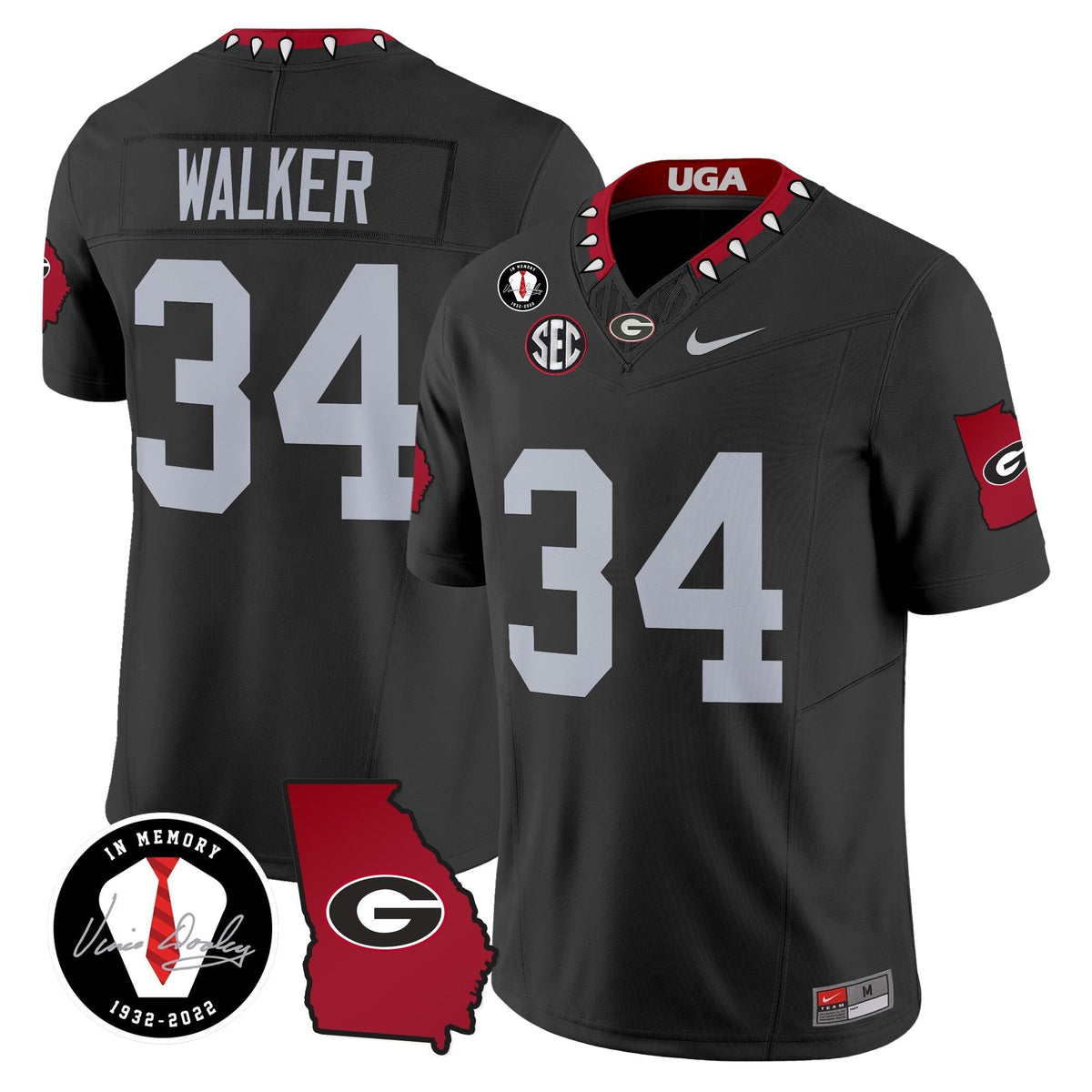 Men's Georgia Bulldogs 2024 Vapor Limited Jersey V3 - Georgia Map - All Stitched