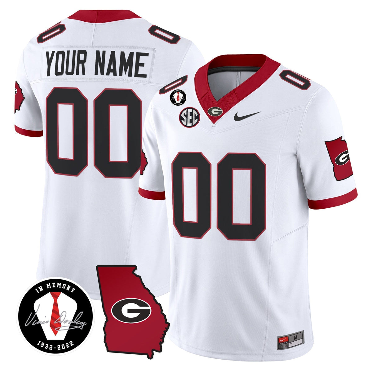 Georgia Bulldogs 2024 Vapor Limited Custom Jersey V3 - Georgia Map - All Stitched