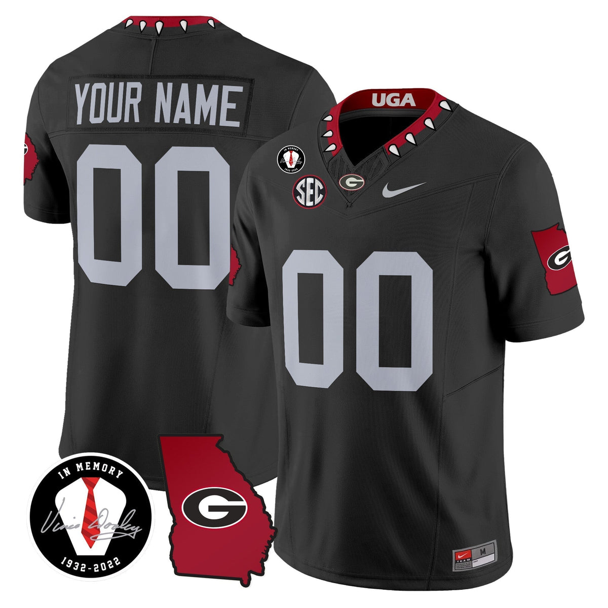 Georgia Bulldogs 2024 Vapor Limited Custom Jersey V3 - Georgia Map - All Stitched