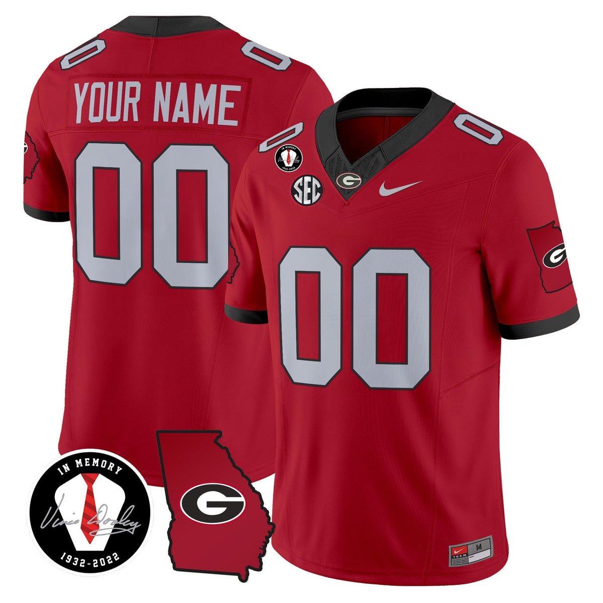 Georgia Bulldogs 2024 Vapor Limited Custom Jersey V3 - Georgia Map - All Stitched