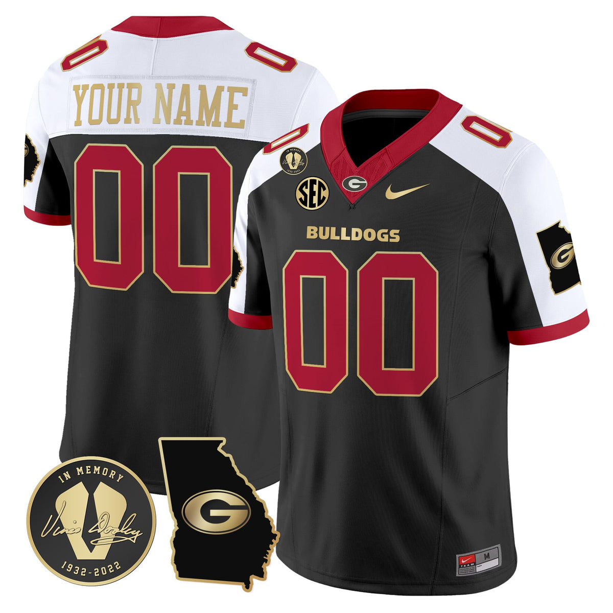 Georgia Bulldogs 2024 Vapor Limited Custom Jersey V3 - Georgia Map - All Stitched