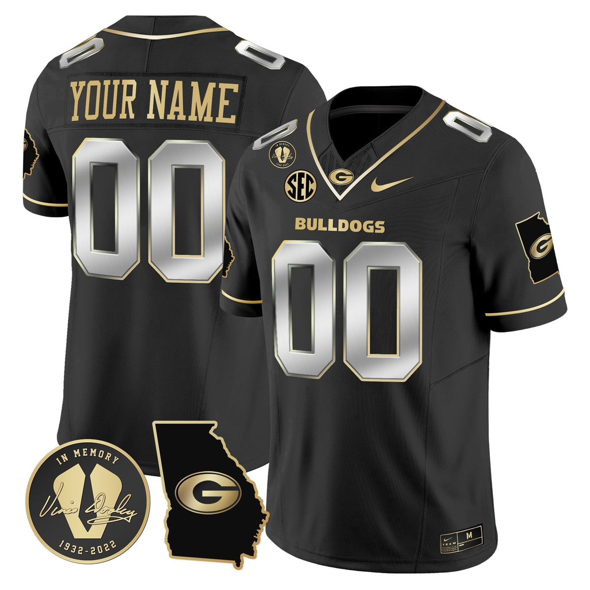 Georgia Bulldogs 2024 Vapor Limited Custom Jersey V3 - Georgia Map - All Stitched