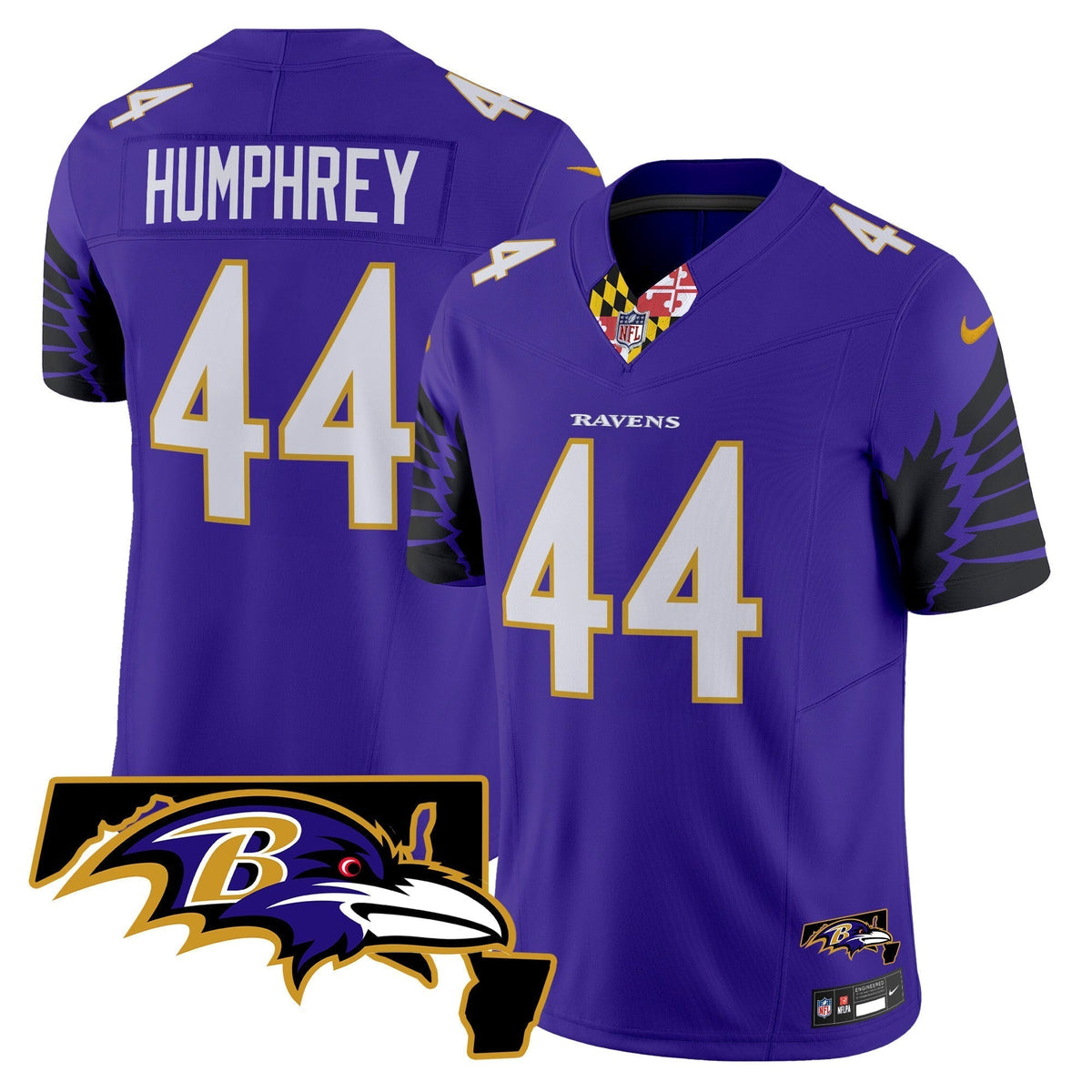 Men's Ravens Maryland Patch Vapor Limited Jersey V2 - All Stitched
