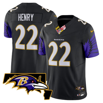 Men's Ravens Maryland Patch Vapor Limited Jersey V2 - All Stitched
