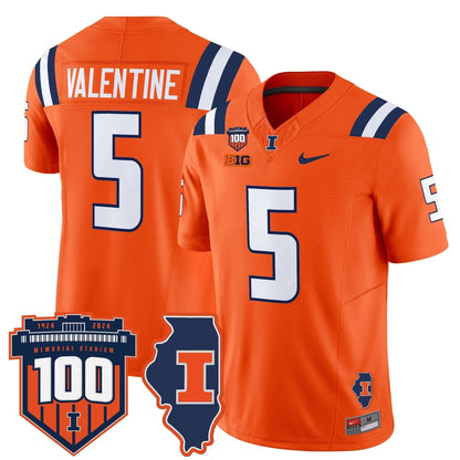 Men's Illinois Fighting Illini 100th Memorial Stadium Patch Vapor Limited Jersey - All Stitched