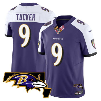 Men's Ravens Maryland Patch Vapor Limited Jersey V3 - All Stitched