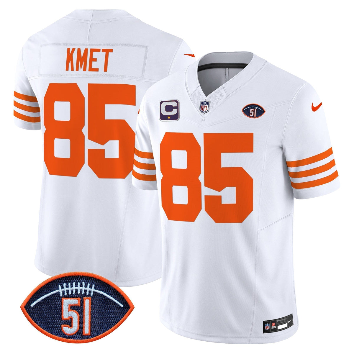 Men's Chicago Bears Dick Butkus Patch Throwback Vapor Limited Jersey - All Stitched