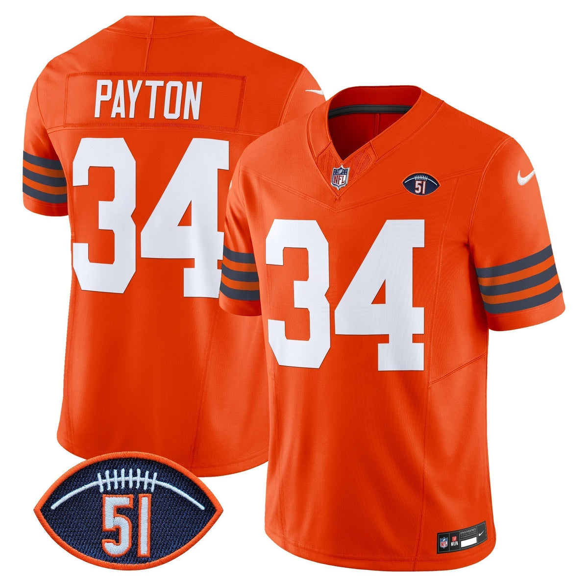 CHI Dick Butkus Patch Throwback Vapor Limited Jersey - All Stitched