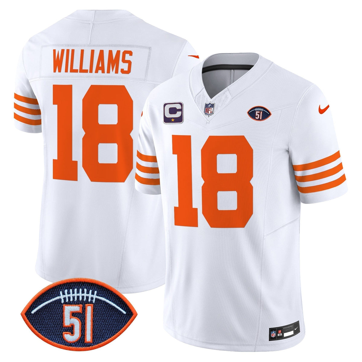 Men's Chicago Bears Dick Butkus Patch Throwback Vapor Limited Jersey - All Stitched