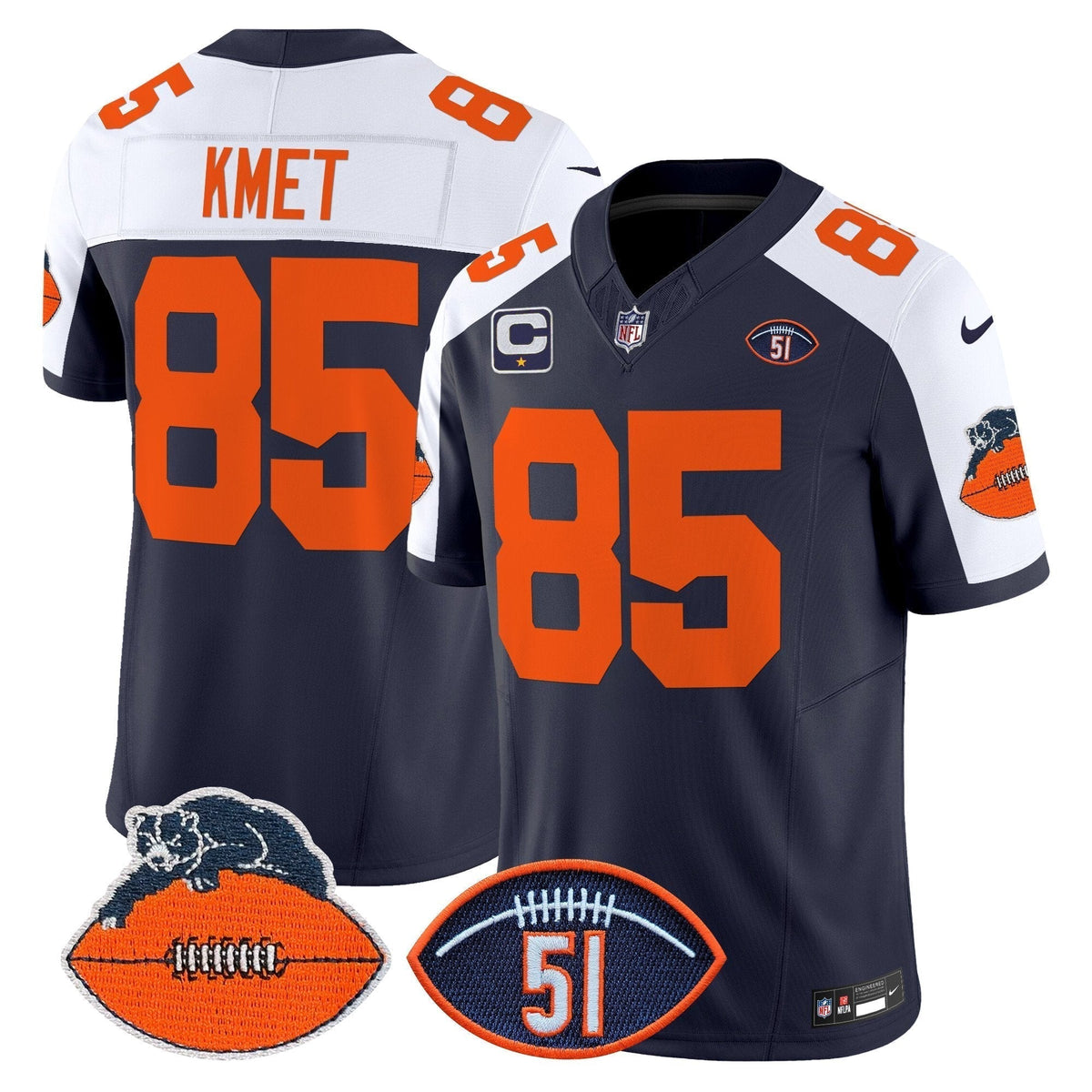 Men's Chicago Bears Dick Butkus Patch Throwback Vapor Limited Jersey - All Stitched