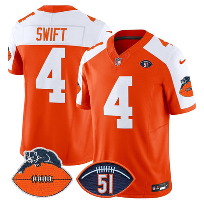 CHI Dick Butkus Patch Throwback Vapor Limited Jersey - All Stitched