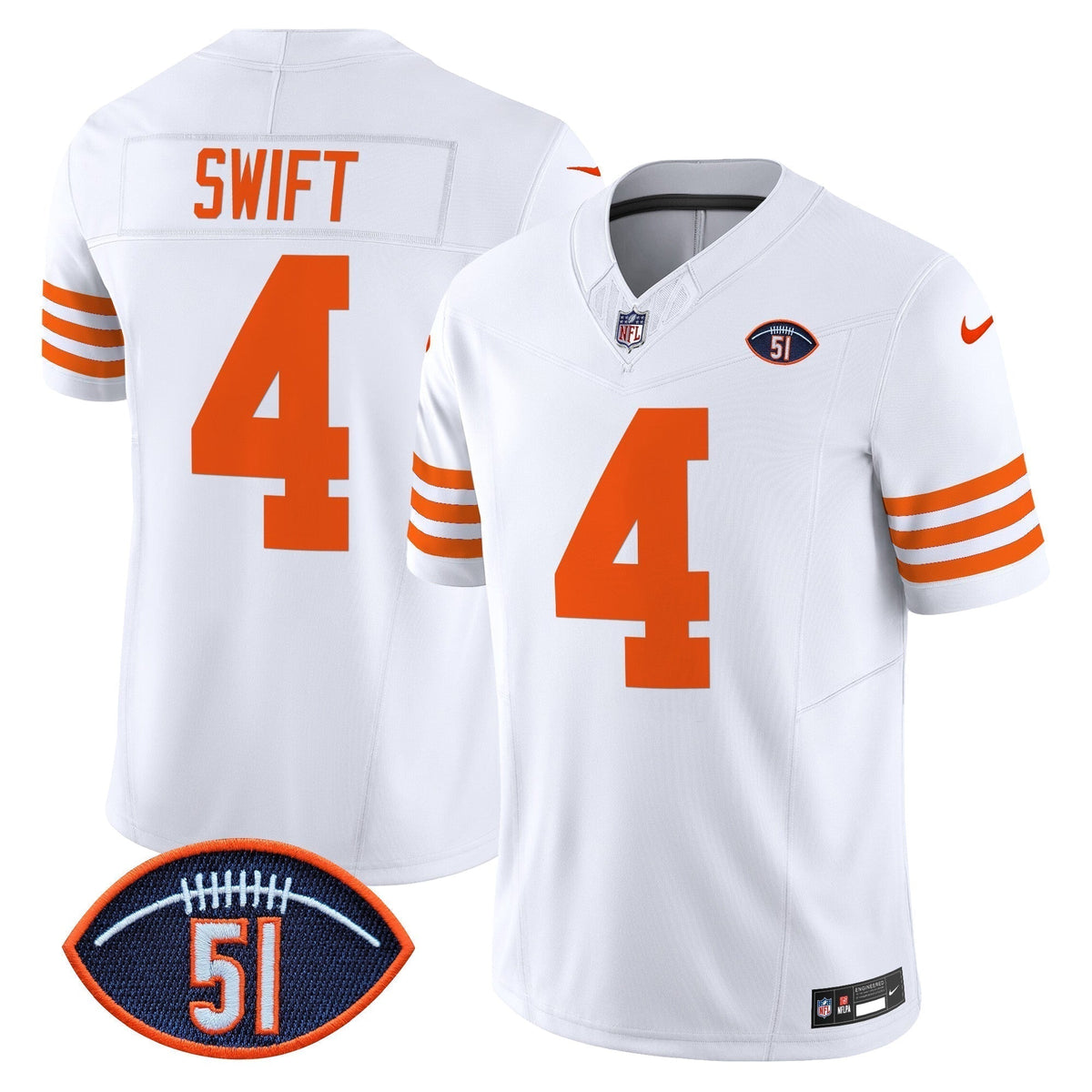 CHI Dick Butkus Patch Throwback Vapor Limited Jersey - All Stitched
