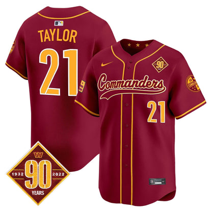 Men's Washington Commanders 90th Anniversary Patch Vapor Premier Limited Jersey - All Stitched