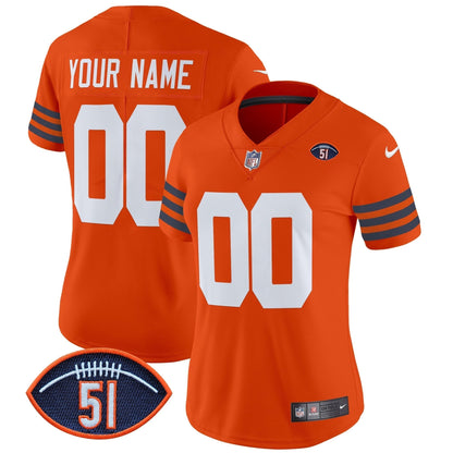 CHI Dick Butkus Patch Throwback Vapor Limited Custom Jersey - All Stitched