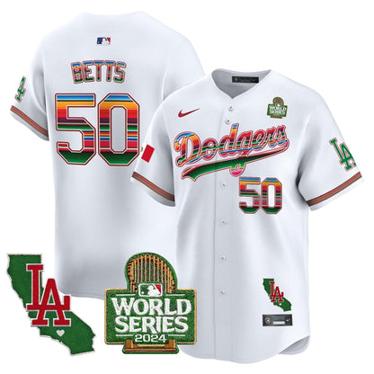 Dodgers Mexico 2024 World Series Vapor Premier Limited Jersey V2 - Stitched