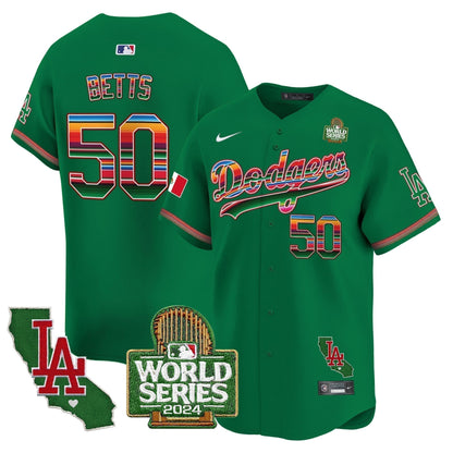 Dodgers Mexico 2024 World Series Vapor Premier Limited Jersey V2 - Stitched