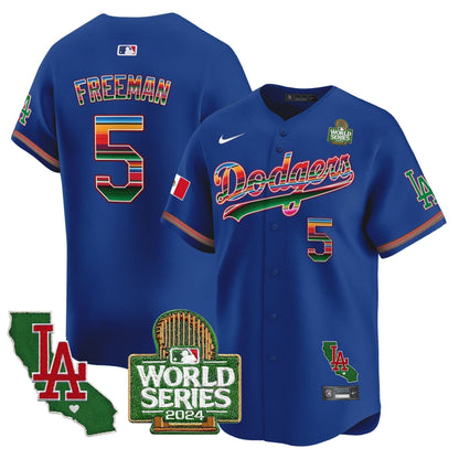 Dodgers Mexico 2024 World Series Vapor Premier Limited Jersey V2 - Stitched