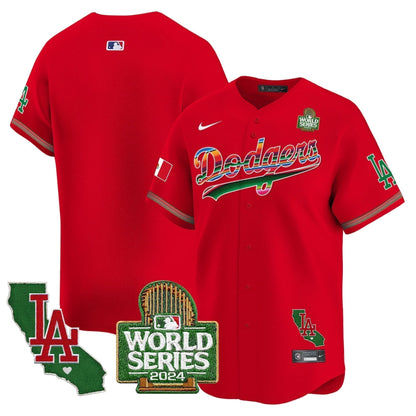 Dodgers Mexico 2024 World Series Vapor Premier Limited Jersey V2 - Stitched